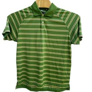 Adidas Climalite Golf Polo Mens M‎ Green Striped Performance